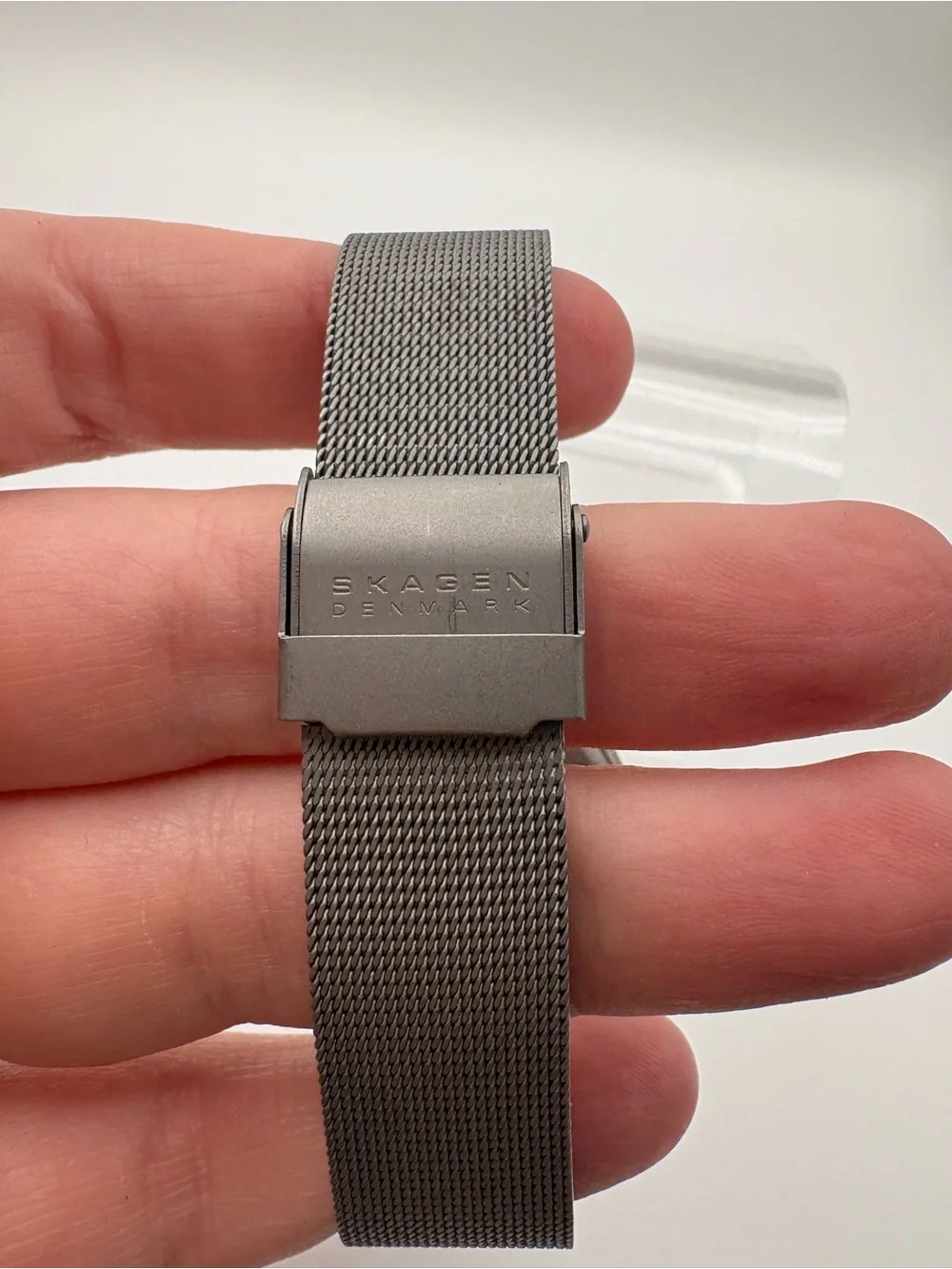 Skagen Titanium 170LTTM Watch Gray Stainless Steel Mesh Band Light Date Dial